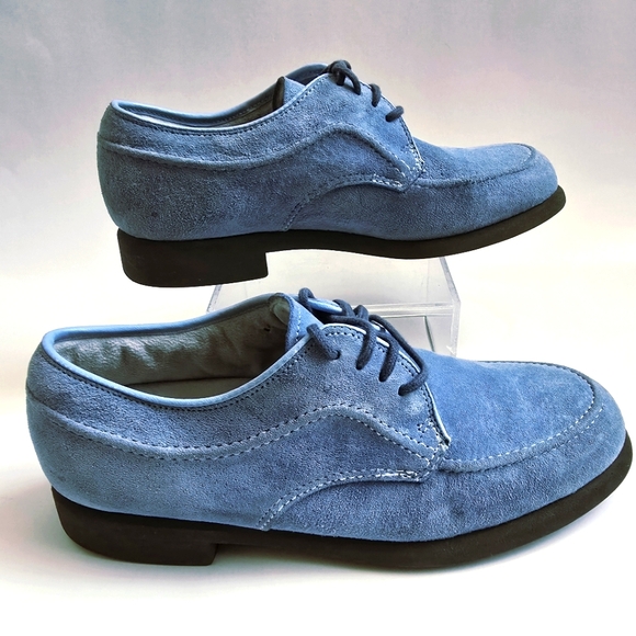 Hush Puppy Vintage Blue Suede Loafers Women Size 6.5 - Picture 2 of 8